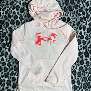 Under Armour Light Pink Hoodie with Red Logo